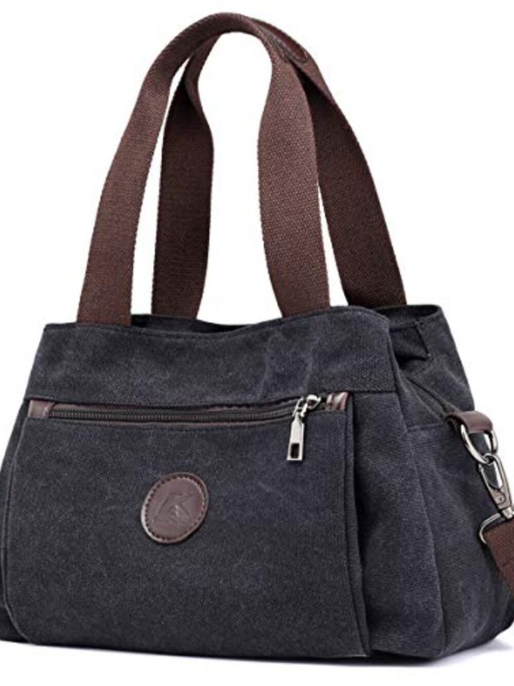 Canvas Crossbody Bag Multi Compartment Tote Purse Medium Satchel Adjustable